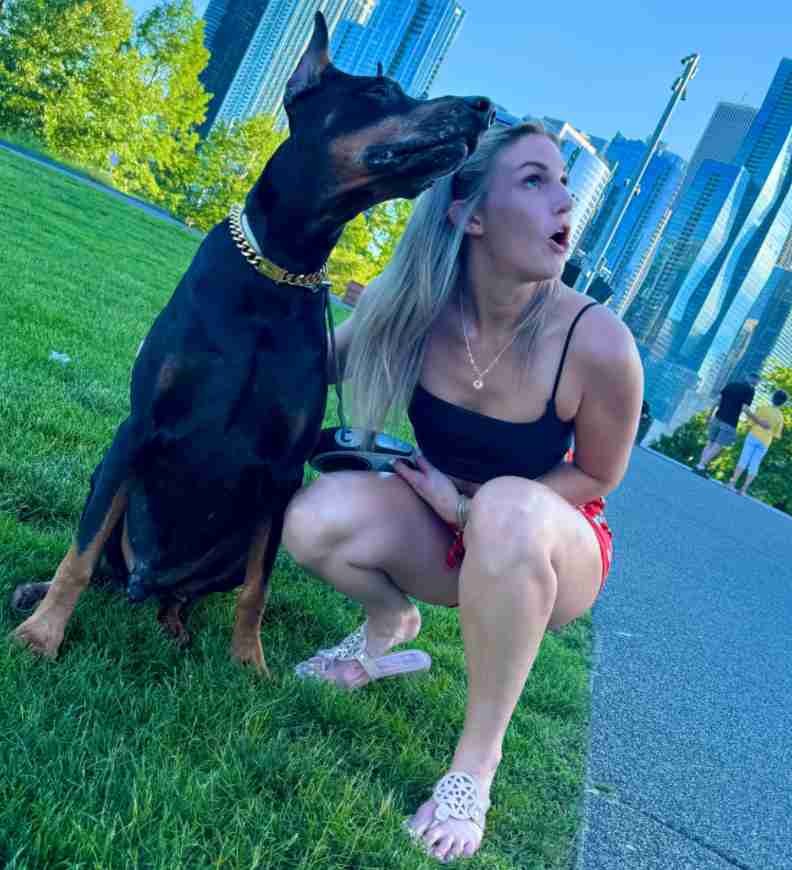 A photo of Graciemae_baexx and her dog